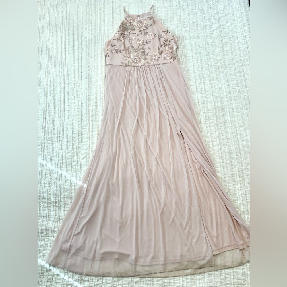 BHLDN Embroidered High Neck Gown